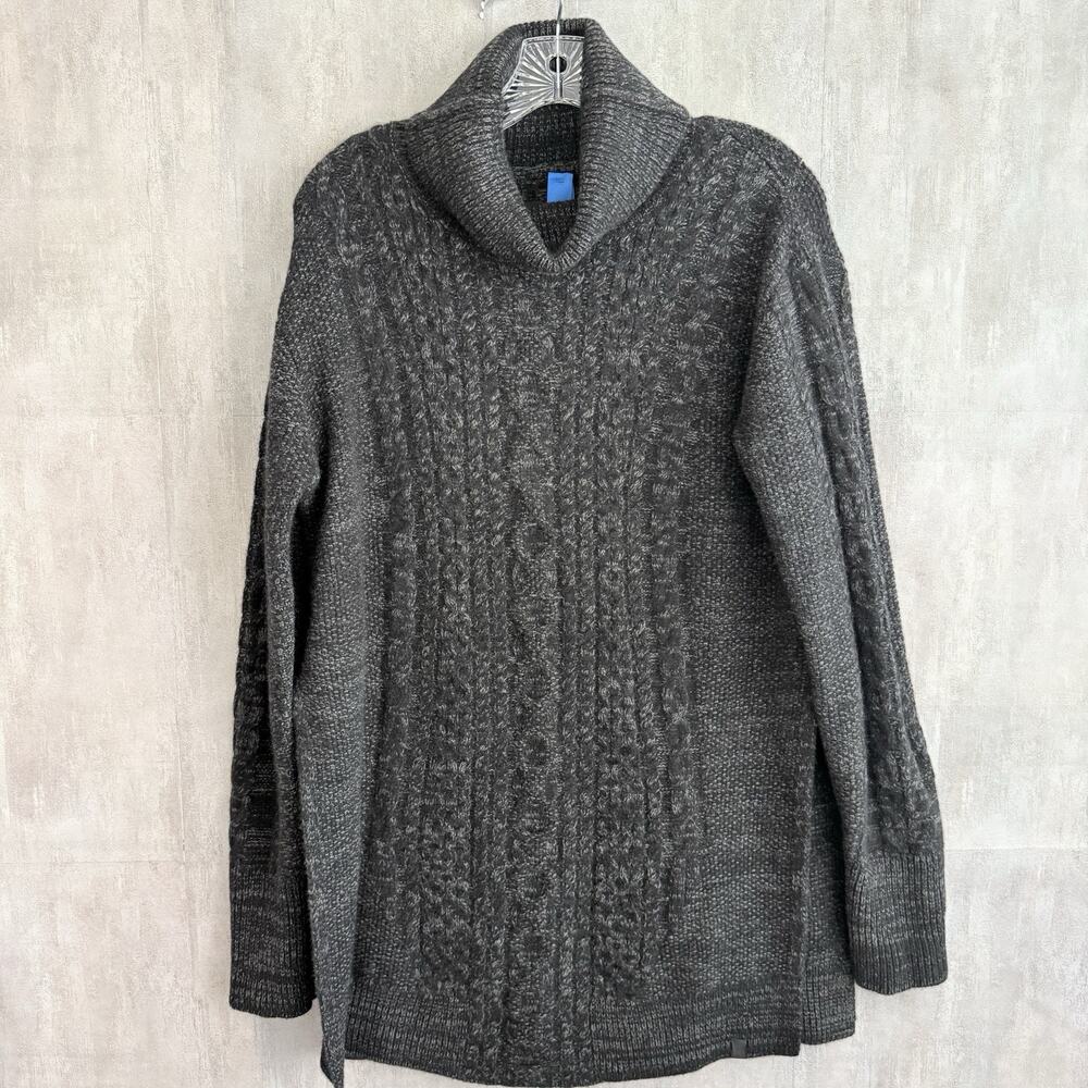 Kit and Ace 100% Cashmere Turtleneck Sweater Womens M/L Cable Knit Longline READ